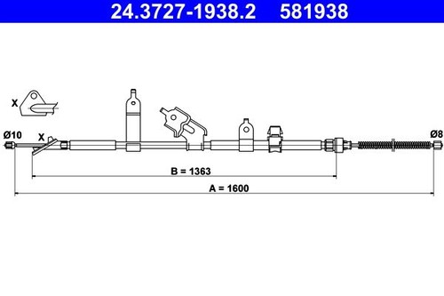 Brake cable for toyota yaris - brake,