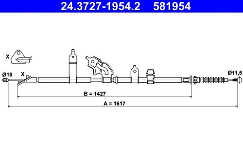 Brake cable for toyota yaris - cable,